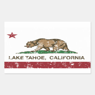 Adesivo Retangular Bandeira Lake Tahoe da república de Califórnia