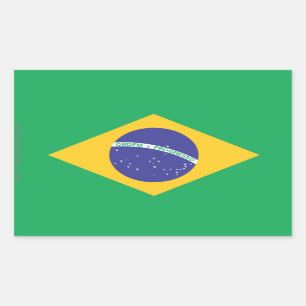 Adesivo Retangular Bandeira lisa de Brasil