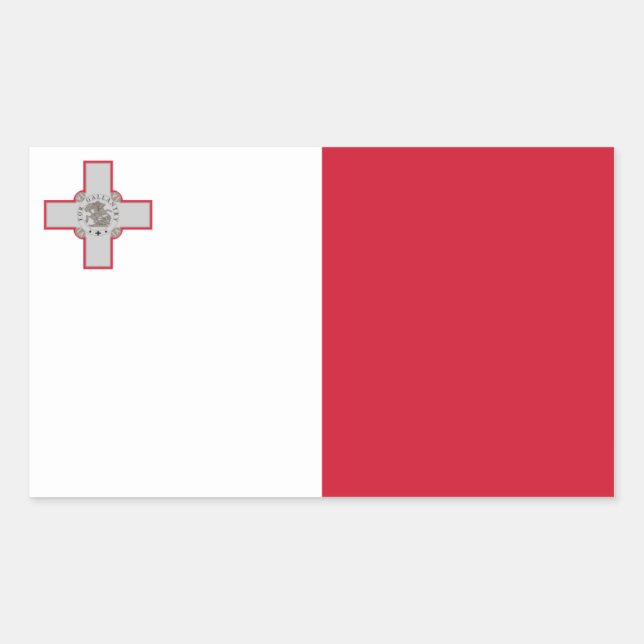 Adesivo Retangular Bandeira Malta/Malta (Frente)