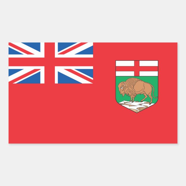 Adesivo Retangular Bandeira Manitoba (Frente)
