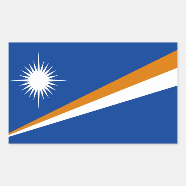 Adesivo Retangular Bandeira Marshallese, Bandeira das Ilhas Marshall (Frente)