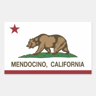Adesivo Retangular Bandeira Mendocino da república de Califórnia