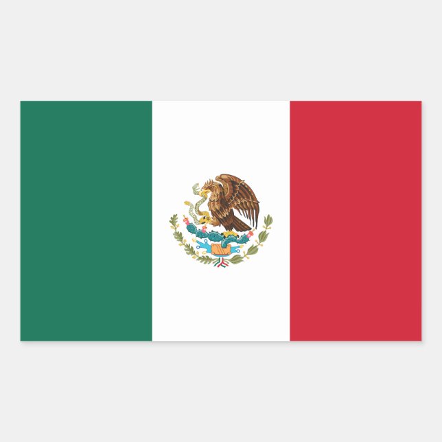 Adesivo Retangular Bandeira mexicana (Frente)