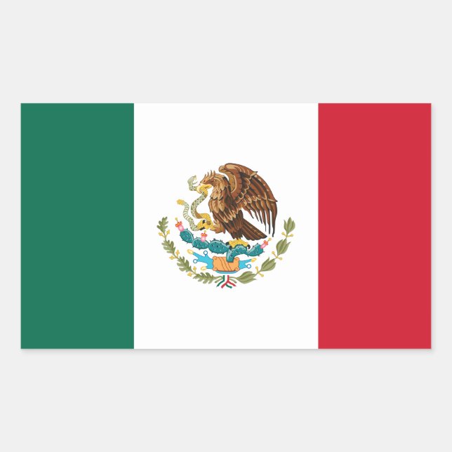 Adesivo Retangular Bandeira mexicana - Bandeira do México (Frente)