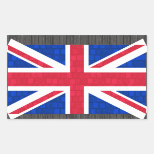 Adesivo Retangular Bandeira moderna do inglês do teste padrão