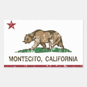Adesivo Retangular Bandeira Montecito da república de Califórnia