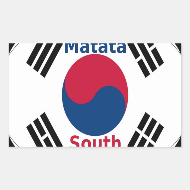 Adesivo Retangular Bandeira Nacional da Coreia do Sul: Orgulho do Tae (Frente)