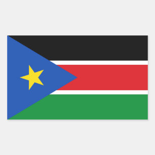 Adesivo Retangular Bandeira nacional sul de QUATRO Sudão