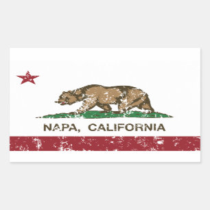 Adesivo Retangular Bandeira Napa do estado de Califórnia