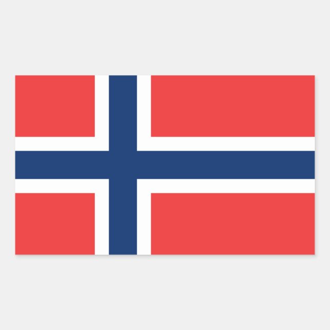 Adesivo Retangular Bandeira norueguesa (Frente)