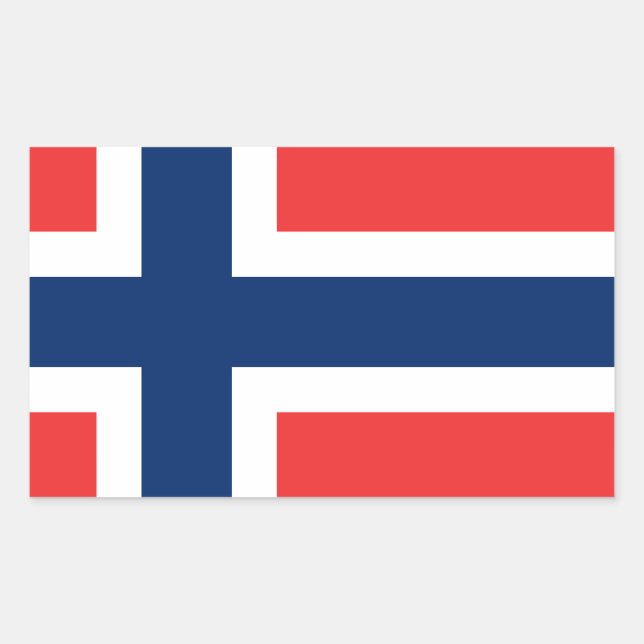 Adesivo Retangular Bandeira norueguesa (Frente)
