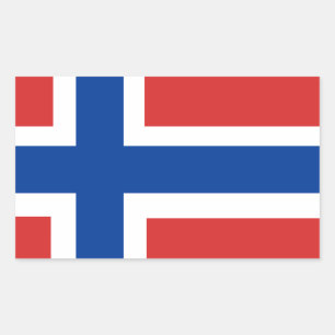 Adesivo Retangular Bandeira Norueguesa Personalizada (Sinalizador Nor