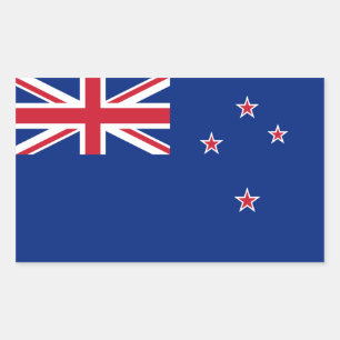 Adesivo Retangular Bandeira Nova Zelândia/Zealander/Kiwi