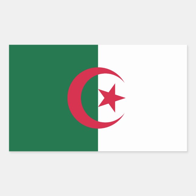 Adesivo Retangular Bandeira Patriótica Argelina (Frente)