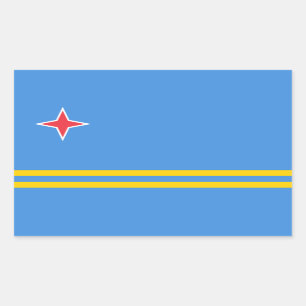 Adesivo Retangular Bandeira Patriótica Aruba