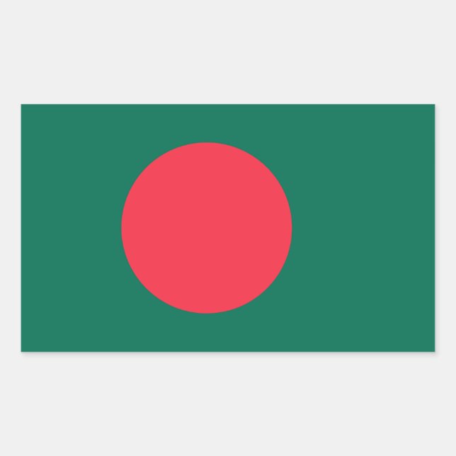Adesivo Retangular Bandeira Patriótica Bangladesh (Frente)