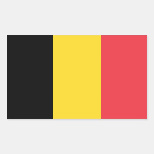 Adesivo Retangular Bandeira Patriótica Belga (Frente)