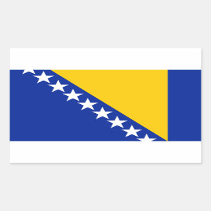 Adesivo Retangular Bandeira Patriótica da Bósnia-Herzegovina