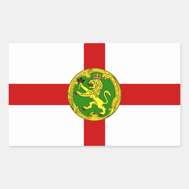 Adesivo Retangular Bandeira Patriótica de Alderney (Frente)
