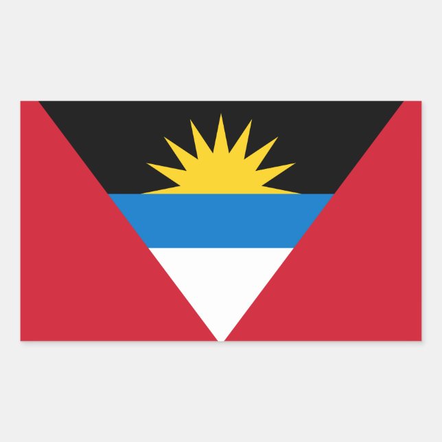Adesivo Retangular Bandeira Patriótica de Antígua e Barbuda (Frente)