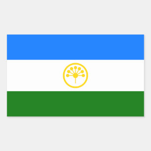 Adesivo Retangular Bandeira Patriótica de Bashkortostan