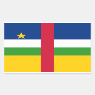 Adesivo Retangular Bandeira patriótica de Central African Republic