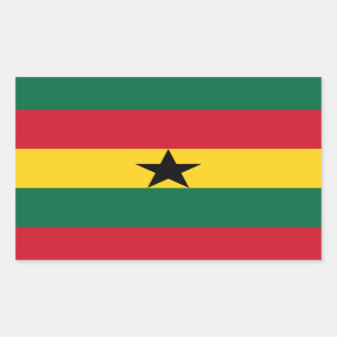 Adesivo Retangular Bandeira patriótica de Ghana