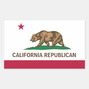 Adesivo Retangular Bandeira política do republicano de Califórnia