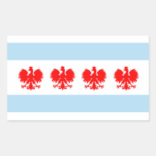 Adesivo Retangular Bandeira polonesa de Chicago