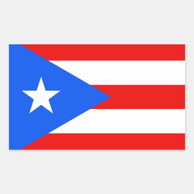 Adesivo Retangular Bandeira Porto Rico (Frente)