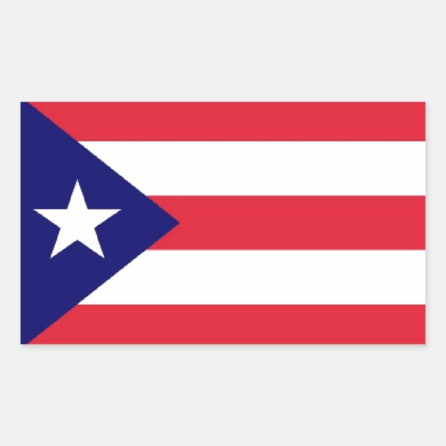 Adesivo Retangular Bandeira Porto Rico (Frente)