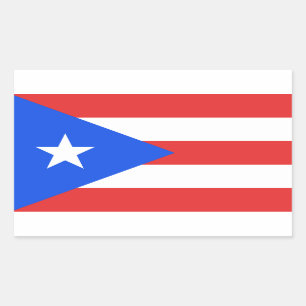 Adesivo Retangular Bandeira Porto Rico