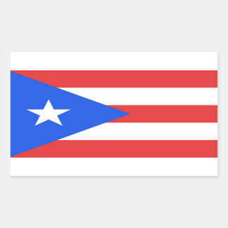 Adesivo Retangular Bandeira Porto Rico