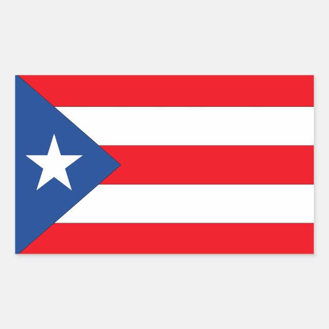 Adesivo Retangular Bandeira Porto Rico (Frente)