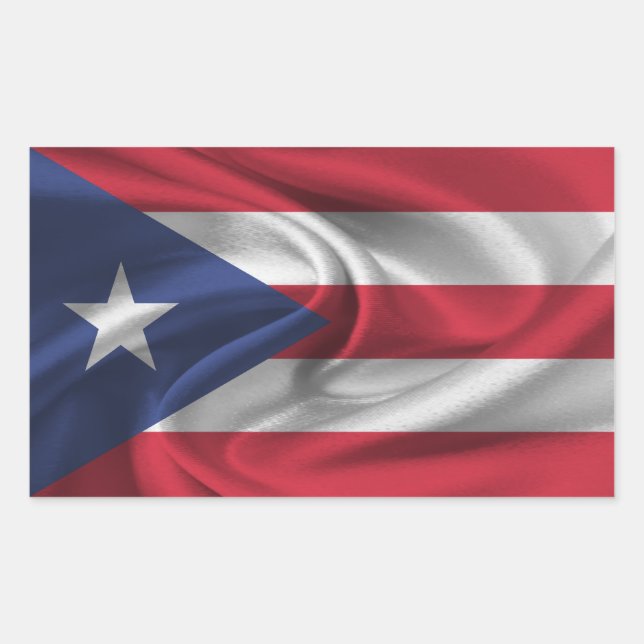 Adesivo Retangular Bandeira Porto Rico (Frente)