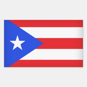 Adesivo Retangular Bandeira Porto Rico