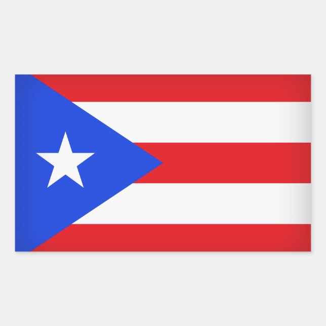 Adesivo Retangular Bandeira Porto Rico (Frente)