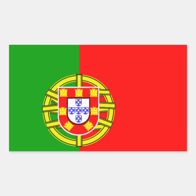 Adesivo Retangular bandeira portuguesa (Frente)
