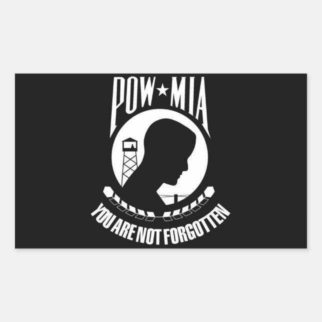 Adesivo Retangular Bandeira POW MIA (Frente)