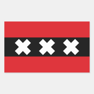 Adesivo Retangular Bandeira QUATRO de Amsterdão
