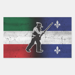 Adesivo Retangular Bandeira Quebeque e Patriota Henri Julien