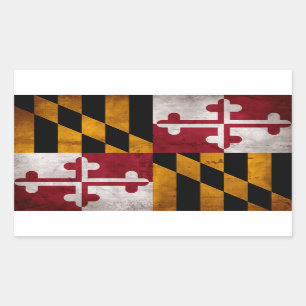 Adesivo Retangular Bandeira resistida do estado de Maryland do