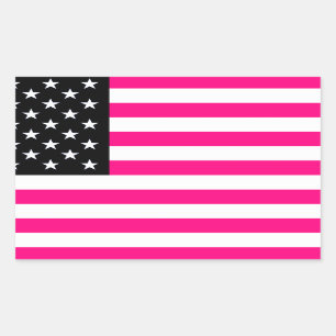 Adesivo Retangular bandeira rosa americana