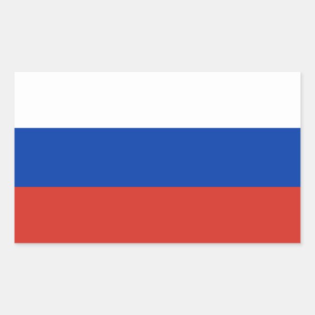 Adesivo Retangular Bandeira Russa (Frente)