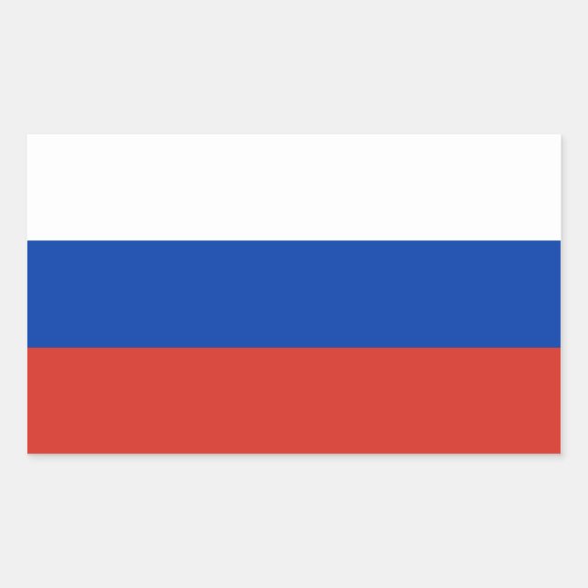 Adesivo Retangular Bandeira Rússia/Rússia (Frente)