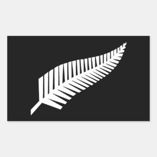 Adesivo Retangular Bandeira Silver Fern da Nova Zelândia