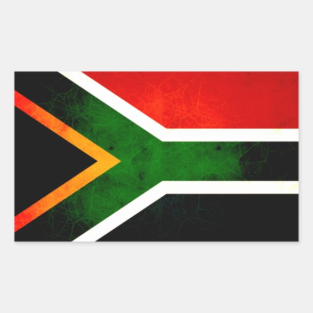 Adesivo Retangular Bandeira Sul-Africana Moderna Edgy (Frente)