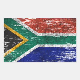 Adesivo Retangular Bandeira sul-africana Vestida e algemada