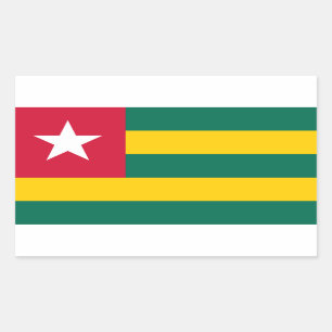 Adesivo Retangular Bandeira Togolesa, Bandeira do Togo