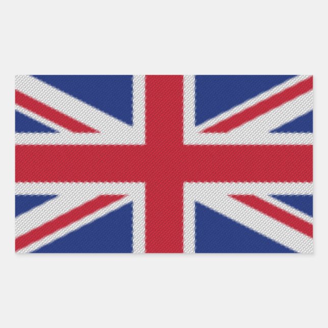 Adesivo Retangular bandeira Union Jack Woven (Frente)
